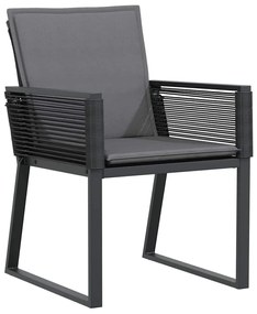 Conjunto de Jantar com Almofadas Manual 9 pcs Antracite Médio