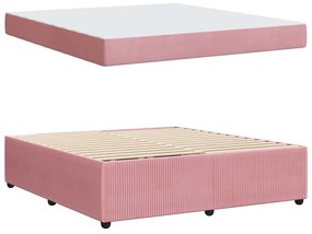 Estrutura de cama com colchão Outros Rosa 180 x 200 cm Veludo