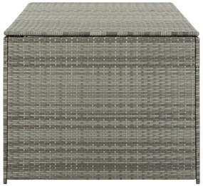 Caixa de arrumação para jardim 180x90x70 cm vime PE cinzento