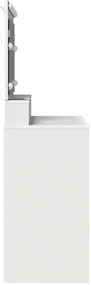mesa de maquiagem branca vidaXL com luzes LED - 100x41x135 cm