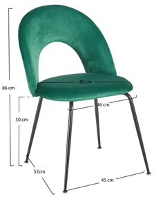 Cadeira Dawa Black Veludo - Verde