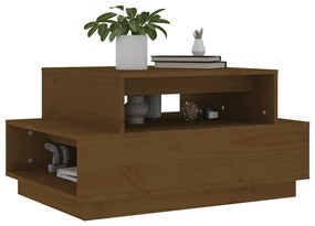 Mesa de centro 80x55x40,5 cm madeira pinho maciça castanho-mel