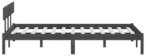 Estrutura cama pequena casal 120x190 cm pinho maciço cinza