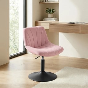 Banco para toucador com altura ajustavel 46,5 x 43 x (65,5-77,5) em veludo Rosa