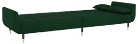 Sofá-cama 2 lugares com duas almofadas veludo verde-escuro