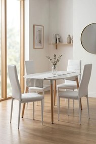 Pack 4 Cadeiras Lauter Couro Sintético - Branco