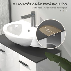 Móvel para Lavatório (Não incluido) Pousar Móvel Casa de Banho com 2 Portas e Prateleira Ajustável para Lavatório com ou sem Pedestral 80x34x60 cm Bra