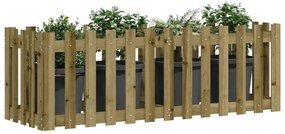 Canteiro elevado c/ design cerca 150x50x50 cm pinho impregnado