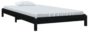 Cama empilhável 90 x 200 cm madeira de pinho maciça preto