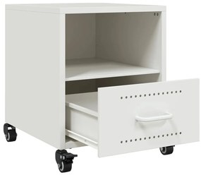 Mesas de cabeceira 2 pcs 36x39x43,5 cm aço branco
