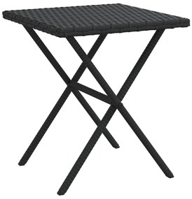 Espreguiçadeiras com mesa 2 pcs vime PE preto