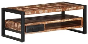 Mesa de centro multicor 90x50x36 cm madeira maciça recuperada