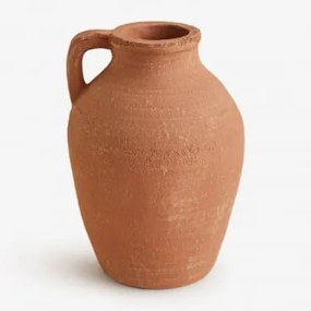 Jarro Decorativo Com Alça Em Terracota Agnon Vermelho Sienna - Sklum