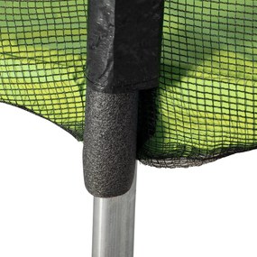 Trampolim de Jardim Ø223cm Trampolim para Crianças Adultos com Superfície de Salto Ø137cm Rede de Segurança Cobertura de Bordas e Escada para