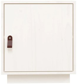 Mesa de cabeceira 40x34x45 cm madeira de pinho maciça branco