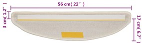 Tapetes de escadas 10 pcs 56x17x3 cm branco