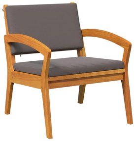 Conjunto Bistro de 3 Peças da com Almofadas, Feito de Madeira de Acáci