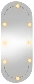 Espelho de parede oval com luzes LED 40x90 cm vidro