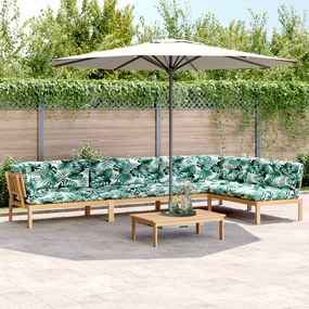 vidaXL 5 pcs móveis de paletes p/ jardim com almofadões acácia maciça