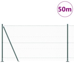 Cerca Hexagonal vidaXL Verde 1,2x50 m Aço