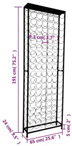 Suporte vertical para garrafas de vinho, metal por 108 garrafas