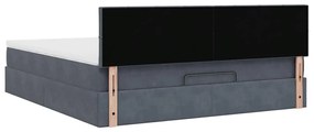 Estrutura de cama otomana com colchão 180x200cm cinzento escuro