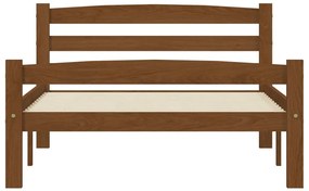Estrutura de cama 90x200 cm pinho maciço castanho mel