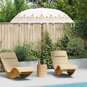 vidaXL Parasol Balinês Creme (210-220) x 260 cm