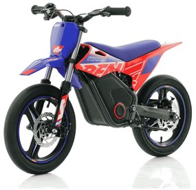 Mini moto elétrica para crianças velocidade até 30Km/h C/Limitador RFN SX-E350 WARRIOR 350W Supermotard 14/14” Azul e Vermelho