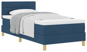 Cama Box Spring Azul com Colchão 90x190 cm Tecido