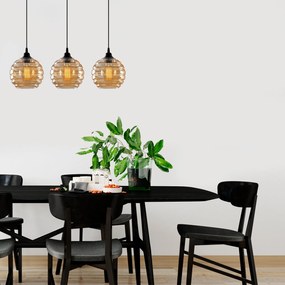 Candeeiro Suspenso Gold – Dourado/Preto – 70 x 20 cm
