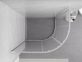 Mexen Exo-S Duo cabine de duche semicircular assimétrica deslizante 90 x 80 cm, transparente, cromado - 8132-090-080-01-00