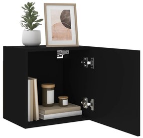 Móveis parede p/ TV 2pcs 40,5x30x40 cm derivados madeira preto