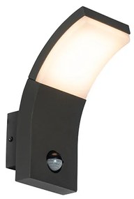 Candeeiro de parede exterior antracite com LED IP54 com sensor de movimento - Litt