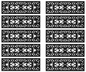 Tapetes para degraus de escada 10 pcs 25x75 cm borracha