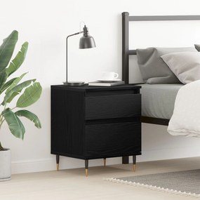 Criado-mudo vidaXL Preto Carvalho 40x35x50 cm Madeira de Engenharia
