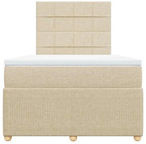 Cama boxspring com colchão 120x190 cm tecido cor creme