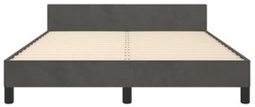 Estrutura de cama sem colchão 140x190 cm veludo cinzento-escuro