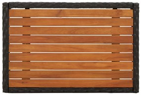 3 pcs conjunto lounge de jardim c/ almofadões vime PE preto