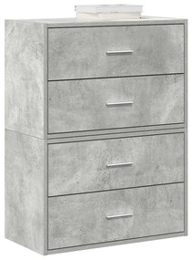 Armários com 2 gavetas 2 pcs 60x31x40 cm cinzento betão