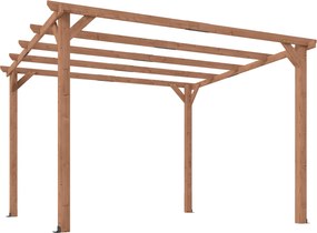 Outsunny Gazebo Pergola 3x3 m em Abeto, Pergolado de Jardim com Suportes Triangulares e 5 Vigas para Trepadeiras Plantas Flores, Pergola de Madeira para Exterior, Pátio, Terraço, Efeito Madeira de Bordo | Aosom Portugal