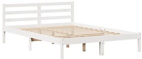 Cama sem colchão 160x200 cm madeira de pinho maciça branco