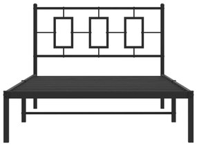Estrutura de cama com cabeceira 107x203 cm metal preto