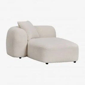 Chaise Longue Esquerdo Para Sofá Modular Em Chenille Coco Tecido De Chenille Espesso Branco - Sklum