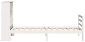 Cama com estante sem colchão 90x190 cm pinho maciço branco
