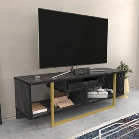 Móvel para TV Asal – Preto e Dourado – 120 cm x 35,2 cm x 40,2 cm
