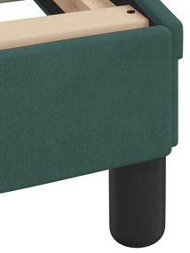 Estrutura de cama sem colchão 140x200 cm veludo verde-escuro
