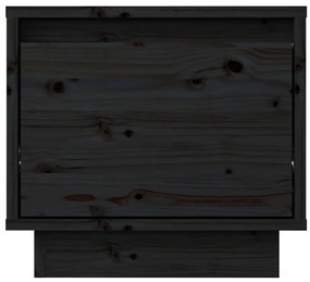Mesa de cabeceira 35x34x32 cm madeira de pinho maciça preto