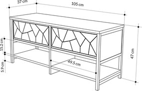 Cabideiro Berlin BA – Nogueira e Preto – 120x200x35 cm