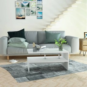 Mesa de centro derivados de madeira 90x59x42 cm branco